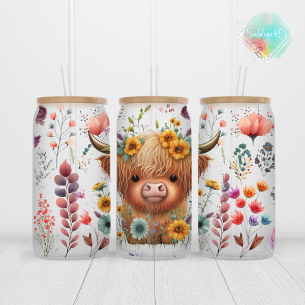 Verre-16oz-vache-fleuri